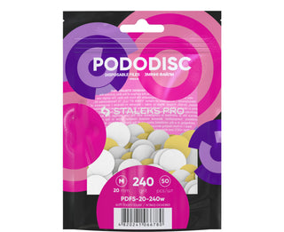 Staleks White Soft Base Refill Pads For Pododisc M 240 grit (50 pc) By Fay