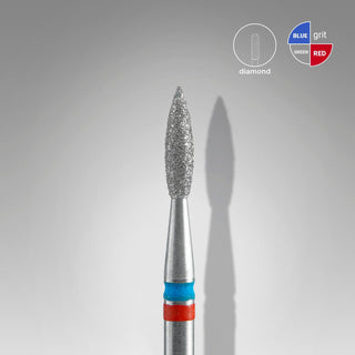 Staleks Diamond Frees Bit Flame Red/Blue 2.1mm (Manicure Pedicure) (FA11RB21/8) By Fay