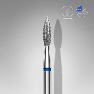 Staleks Diamond Frees Bit Flame Sharp Blue 2.3mm (Manicure Pedicure) (FA11B023/8) By Fay