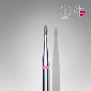 Staleks Diamond Frees Bit Rounded Drop Red 1.6mm (Manicure Pedicure) By Fay