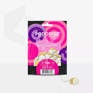 Staleks White Soft Base Refill Pads For Pododisc S 100 grit (50 pc)(PDFS-15-100) By Fay