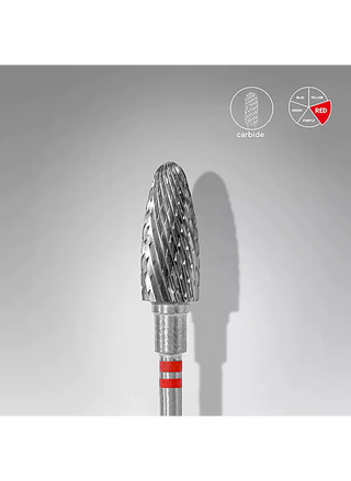 Staleks Pro Carbide Bitje Left-Handed Corn Rood Fijn 6mm/14mm (FT91R060/14) By Fay