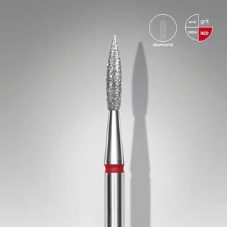 Staleks Diamond Frees Bit Pointed Flame Red 2.3mm (Manicure Pedicure) (FA11R023/8) By Fay